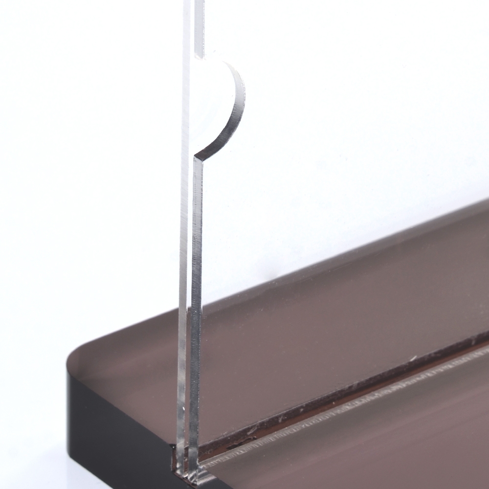 DL Acrylic Counter Top Menu Holder – Double Sided, Square Base