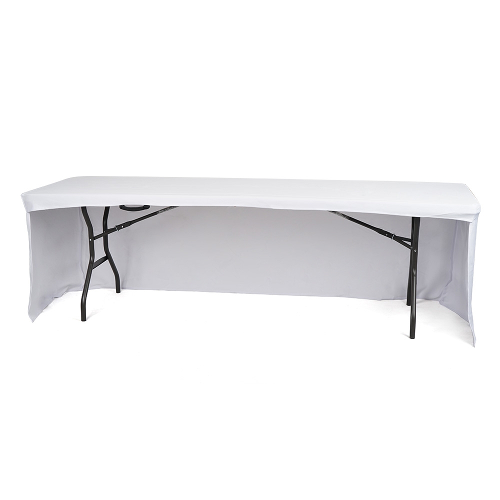 Tradeshow Table Cloth – 3-Sided White for 8 ft Table
