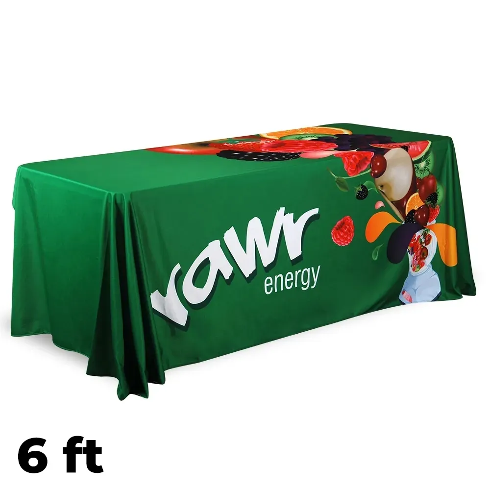 3 Sided Custom Table Covers - 6ft