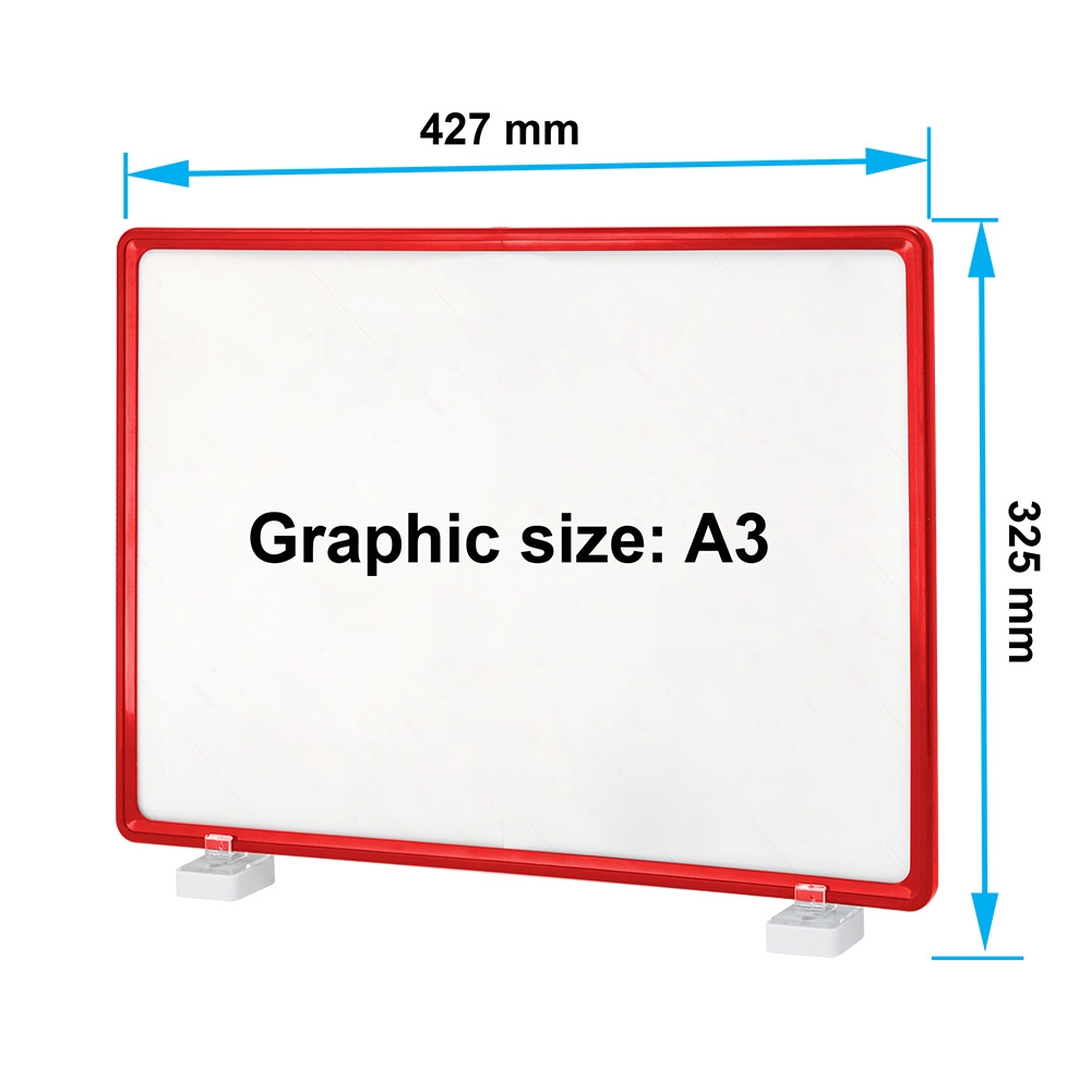 A3 Red POS Display Frame with Magnetic Holders