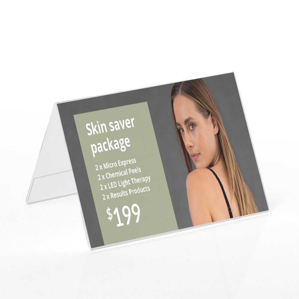 The Plastic Display is Dual-Sided to Easily Be Seen!