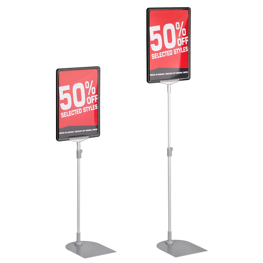 Showcard Display – Adjustable Height with A4 Black Frame