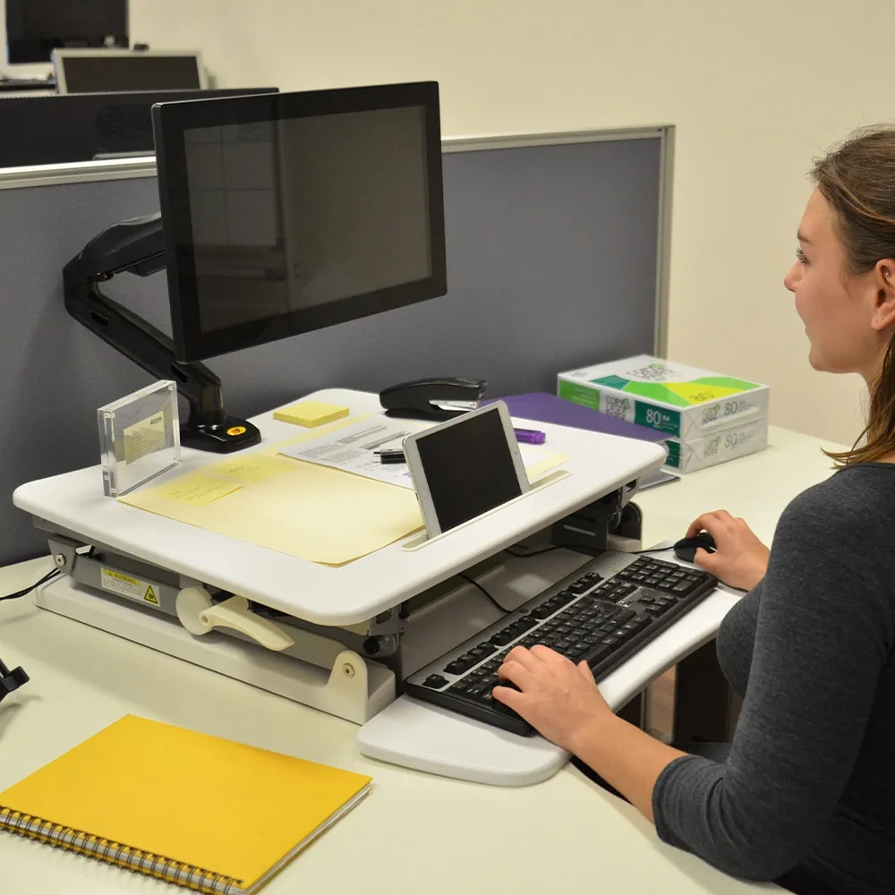 Standing Desk Converter White Ships Same Day ¦ Slimline Warehouse