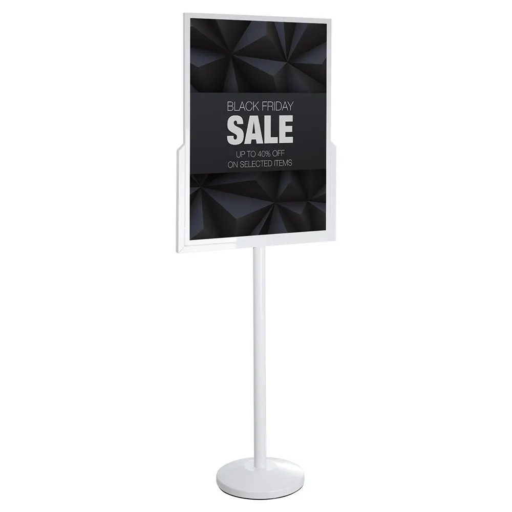 White Floor Sign Holder