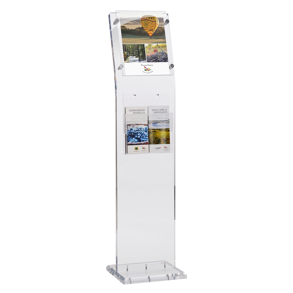 1210mm Acrylic Floor Display Stands A4 Clear Ships Same Day!