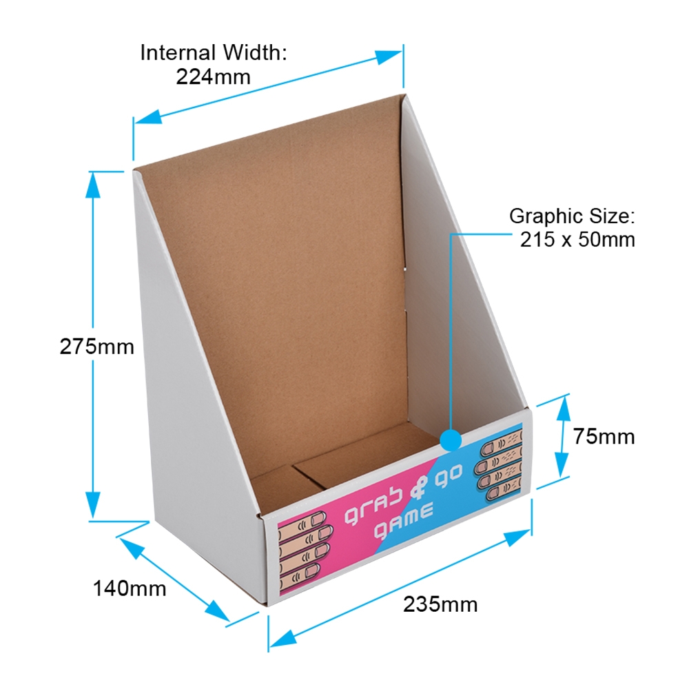 Cardboard Leaflet Holder A4 w/ Custom 215x50mm Graphic