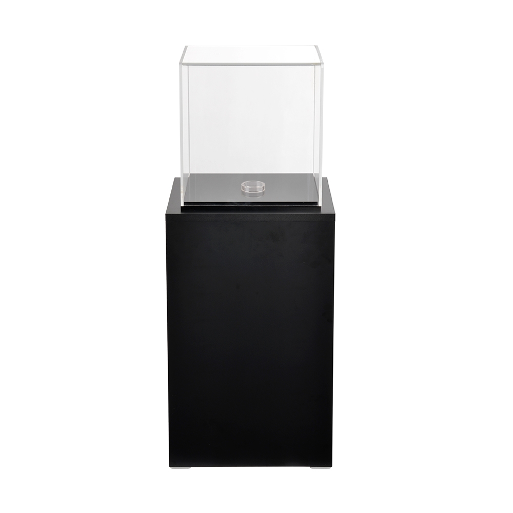Art Display Case - Acrylic Cube & 61cm Black Plinth - Ships Same Day