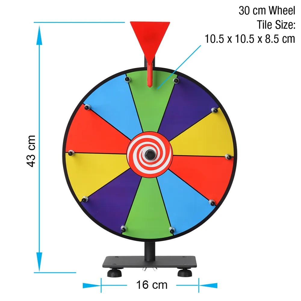 ZENSTYLE 24 Tabletop Prize Spin Wheel 14 Slots Spinning Game Fortune  Spinner, Black Base