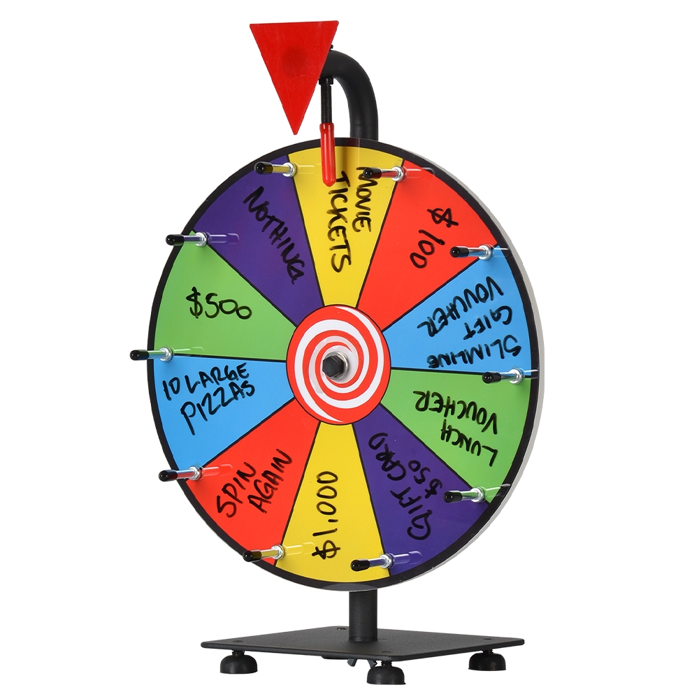 Mini Prize Wheel - 30cm Wheel w/ 10 Dry Erase Slots - Ships Same Day!
