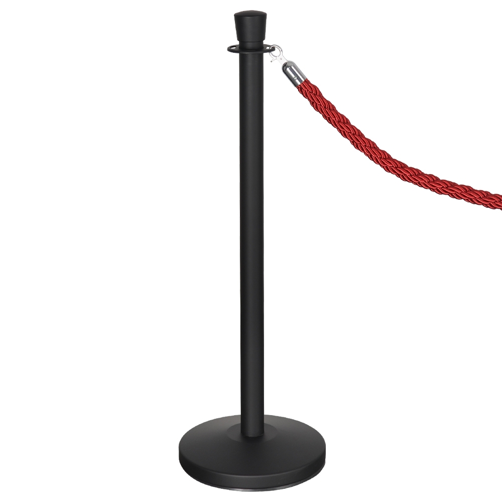Rope Queue Barriers Black Posts & 2m Red Rope Ships Same Day!