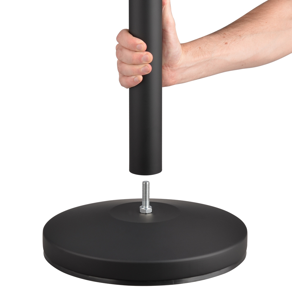 Rope Pole - 1m Black Matte Steel Stanchion - Ships Same Day!