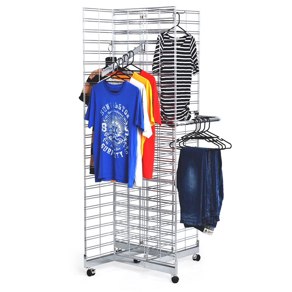 Gridwall Legs - Pinwheel - Chrome Plated Steel - Ships Same Day!