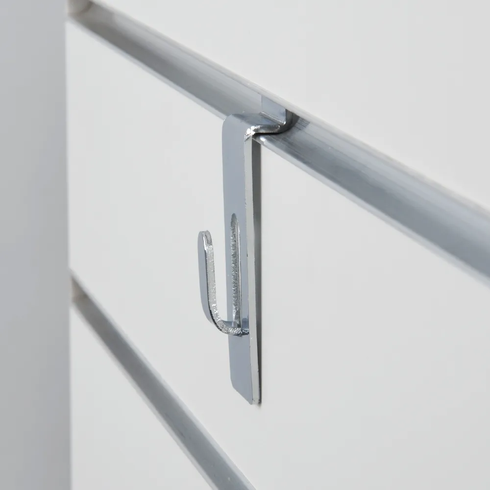 Slat Wall Peg Hooks - Chrome Picture Hangers - Ships Same Day!