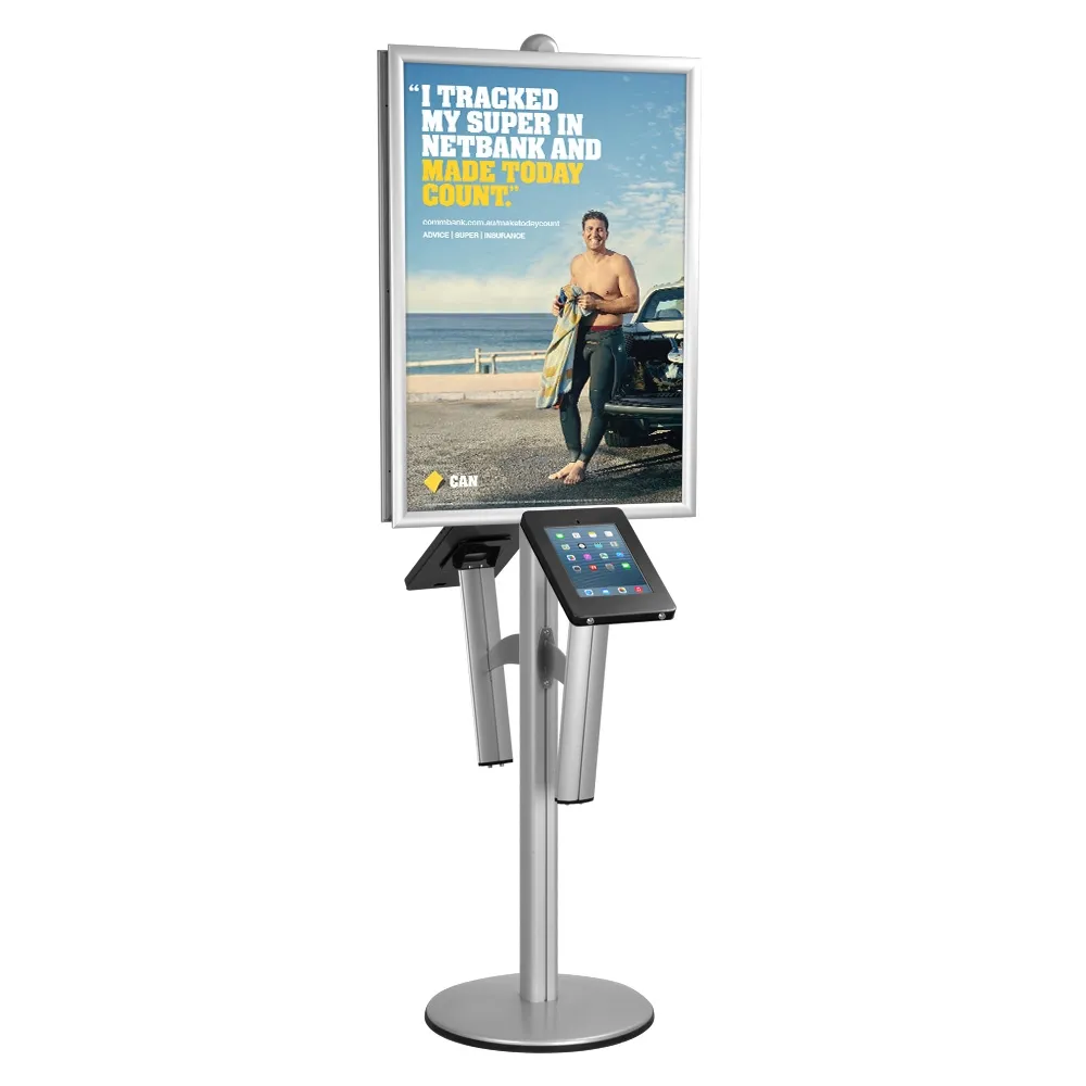 iPad Kiosk Stands w/ A1 Snapframe