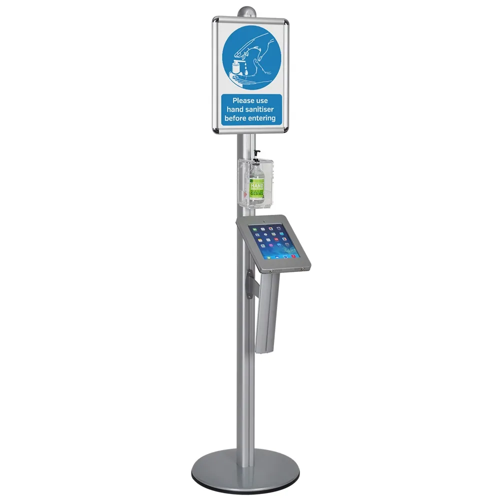 iPad Stand with A3 Poster and Sanitiser Holder