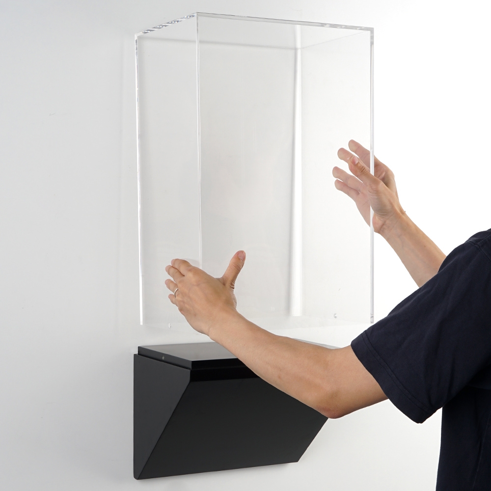 Wall Mounted Acrylic Display Box Black Base Ships Today