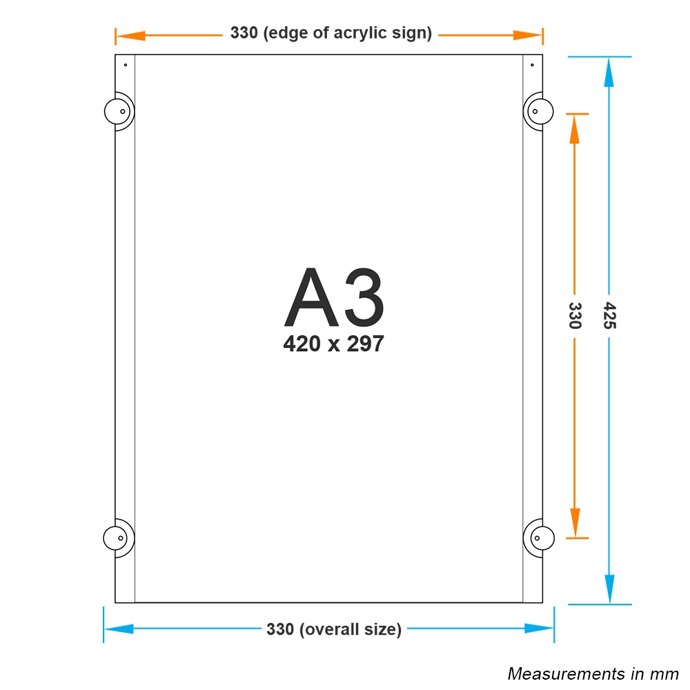 The Wall Mount Acrylic Sign Uses A3 Sized Graphics. The Sign Fittings ...