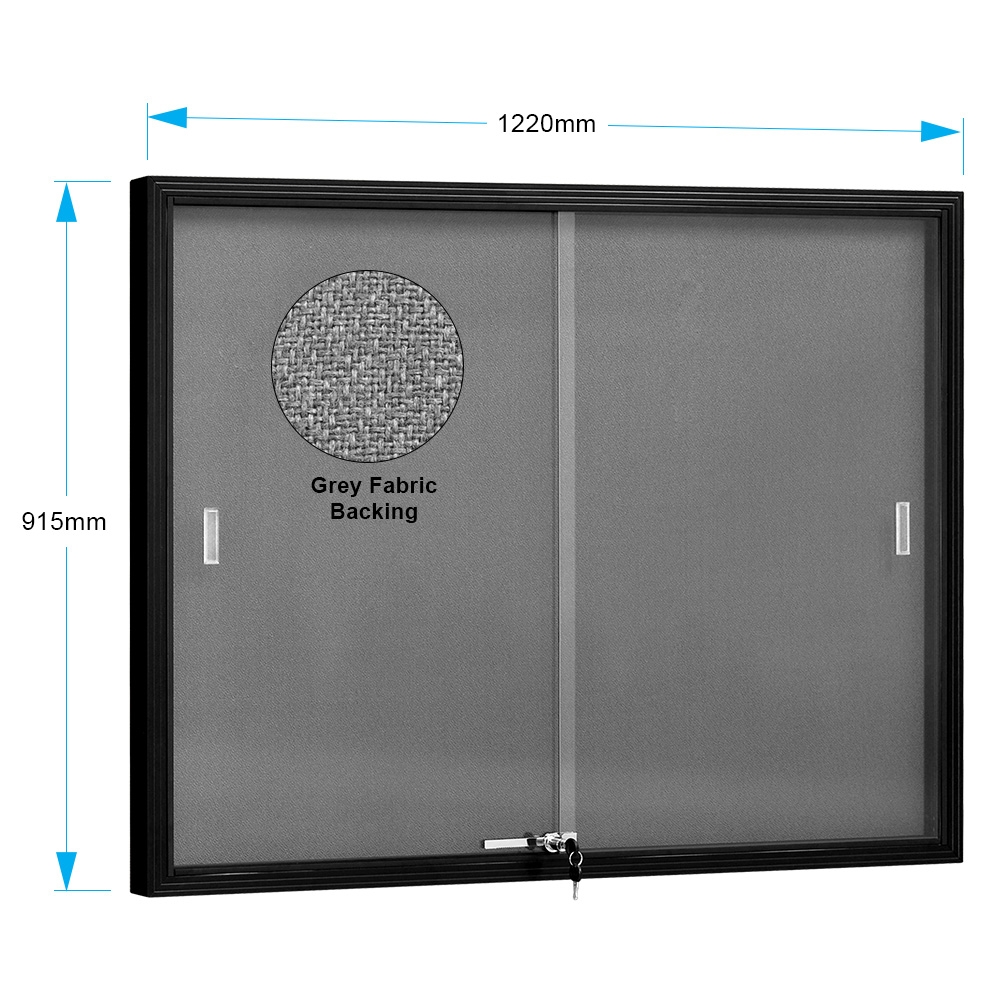 Locking Glass Bulletin Board 1220 x 915mm Ships Today!
