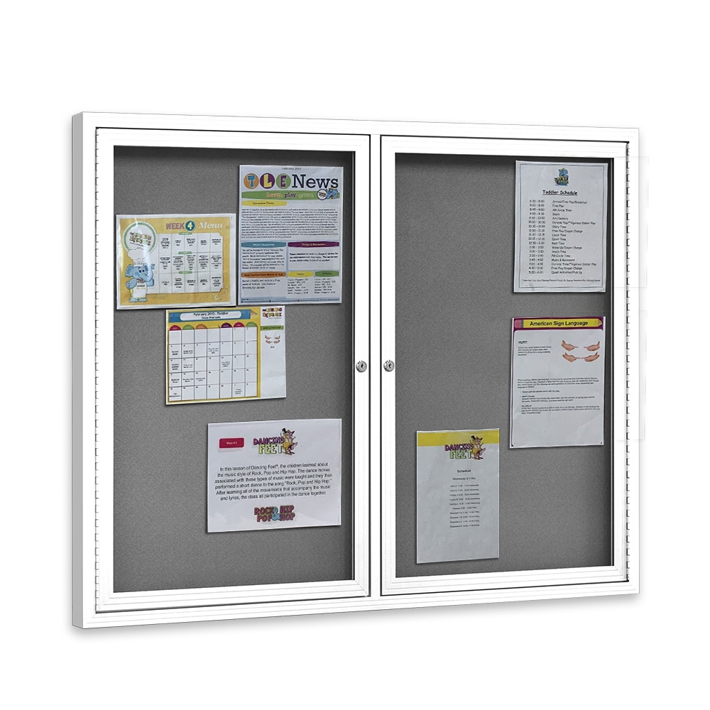 Office Notice Board 1220 x 915mm w/ Locking Swing Doors