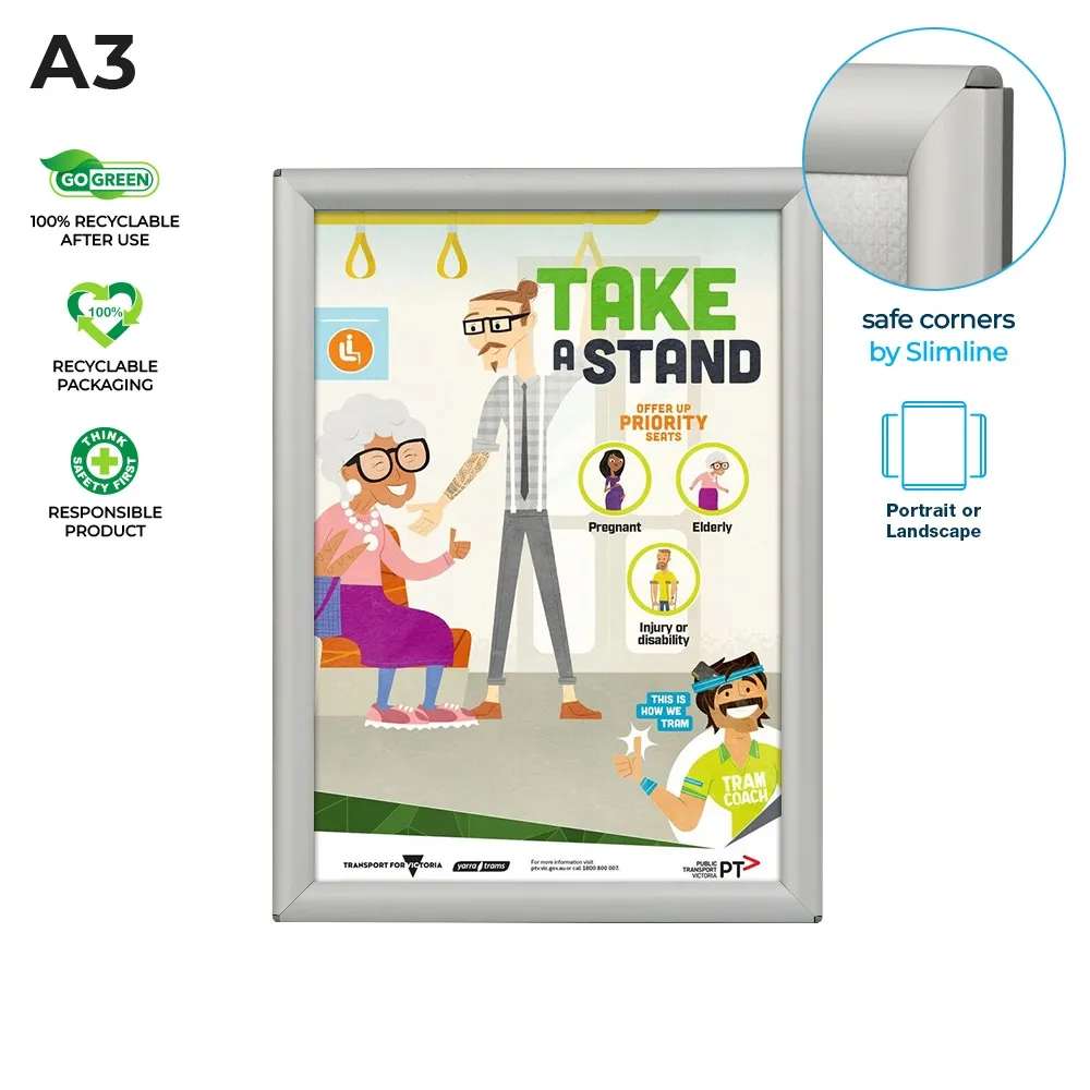 thumbnail interactive-video image 1 of Wholesale POS Silver Snap Frames – A3, A4, A5 Wall Mount Poster Holders (UK Made) 1 of 6