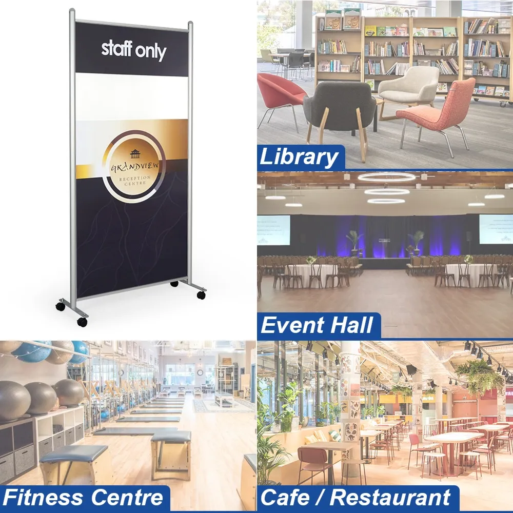 Mobile Room Divider Header & Lower Custom Prints