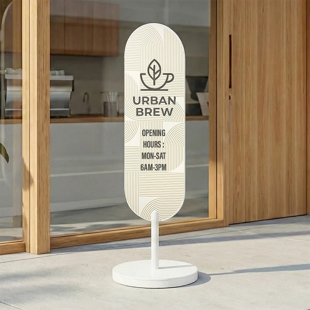 Oval Standing Sign with Print