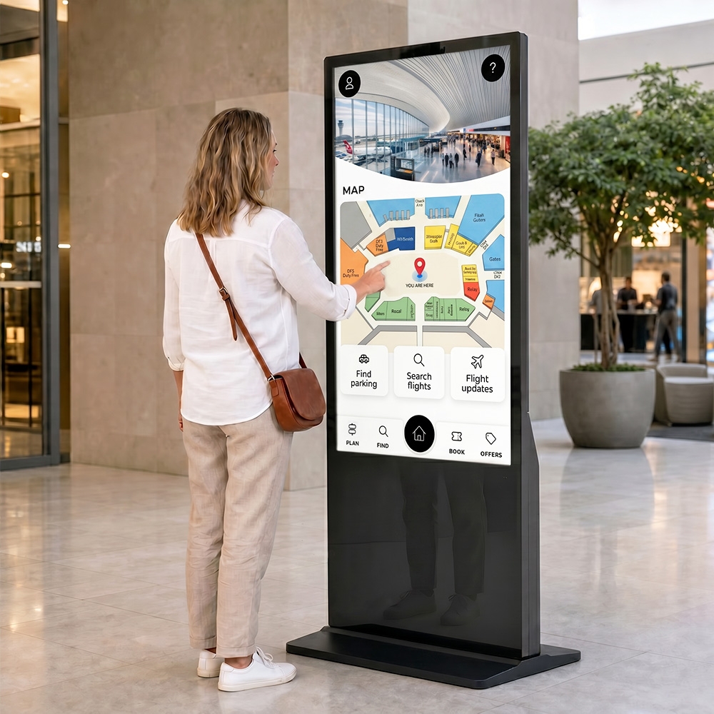 55” Freestanding Interactive Digital Kiosk with Android 14